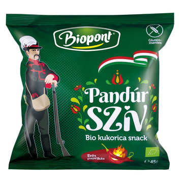 Biopont bio kukurica snack policajný srdiečko so silnou paprikou 45 g