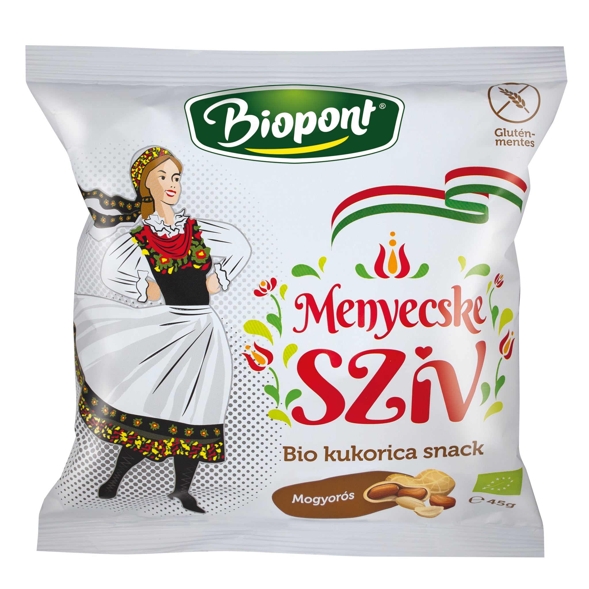 Biopont bio kukurica snack sladké srdcia s orechovou chuťou 45 g