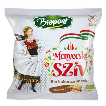 Biopont bio kukurica snack sladké srdcia s orechovou chuťou 45 g
