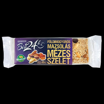 Biopont bio medová tyčinka s arašidmi a hrozienkami 40 g - 21777