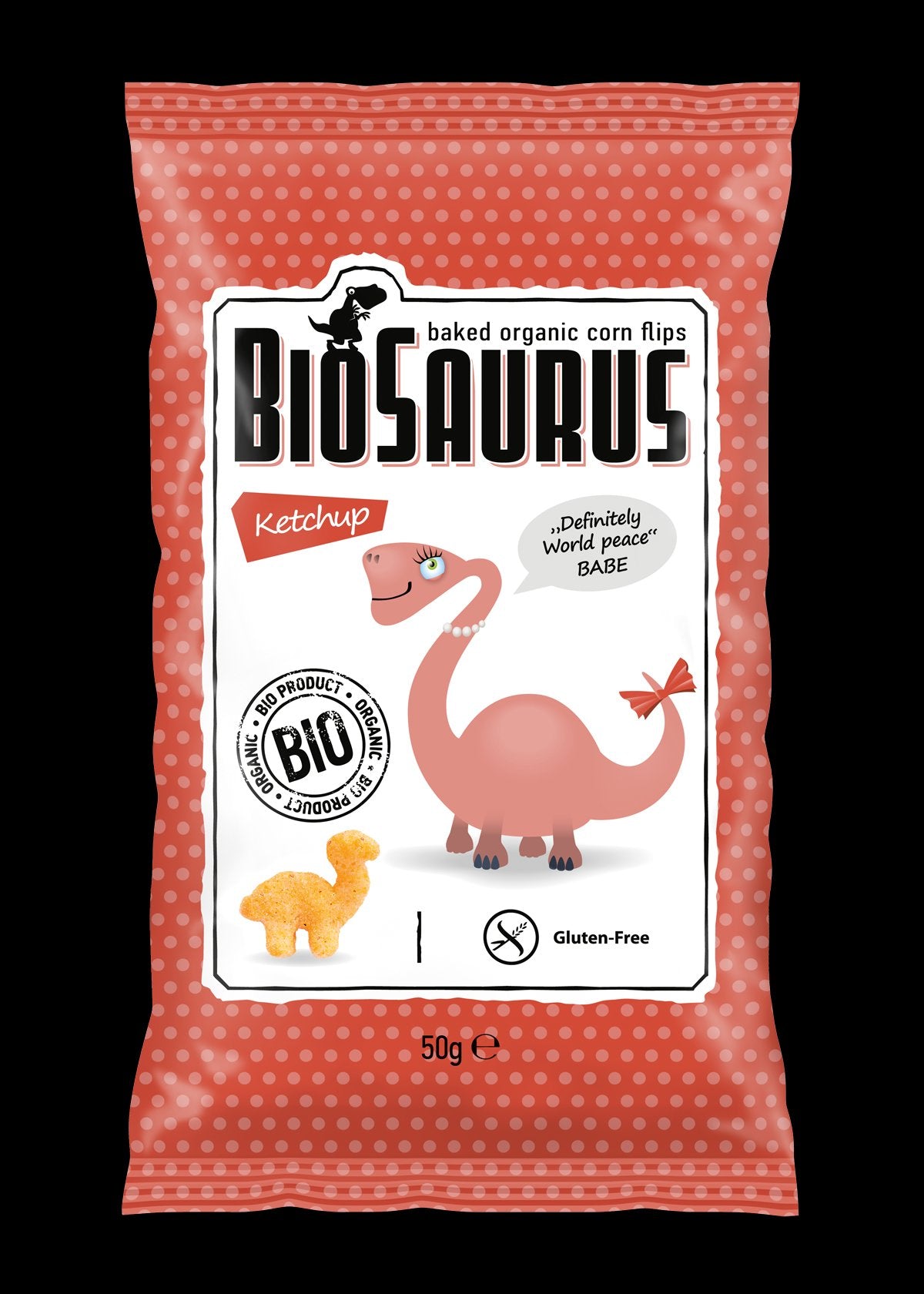 Biopont bio kukuričný snack s kečupom biosaurus babe 50 g - 34274