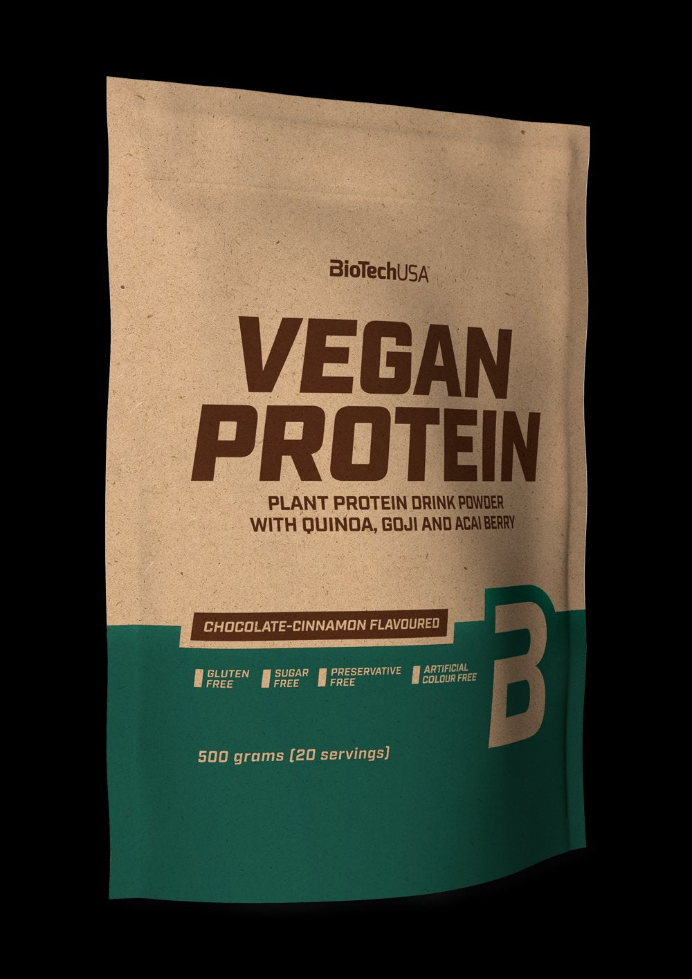 Biotech veganský proteínový nápoj v prášku s príchuťou čokolády a škorice 500 g - 59143