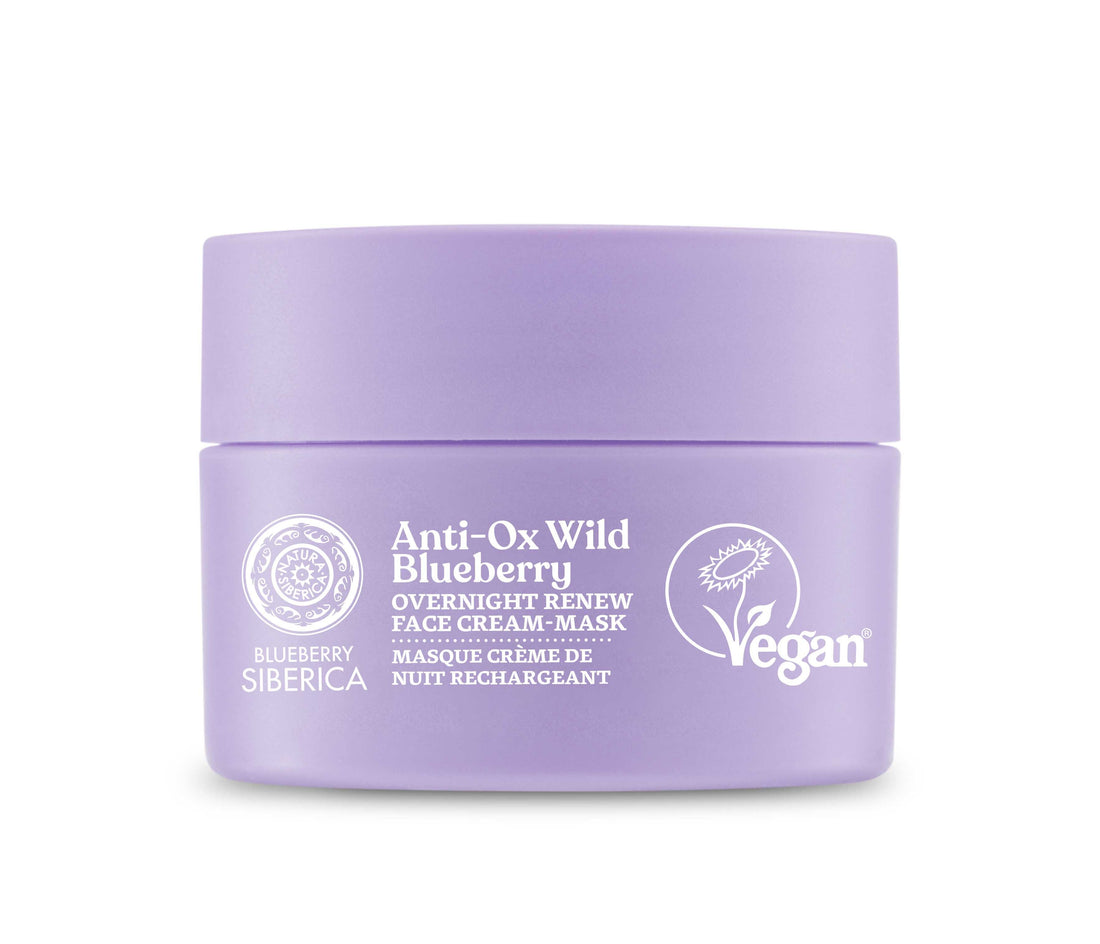 Natura siberica blueberry siberica anti-ox divoká čučoriedka omladzujúca nočná krémová maska na tvár 50 ml - 86531