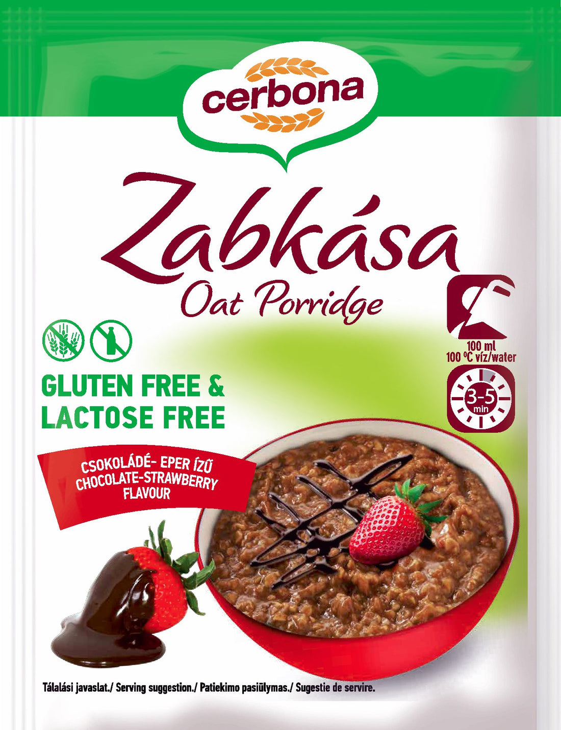 Cerbona bezlepková kaša jahodovo-čokoládová 50 g - 83087