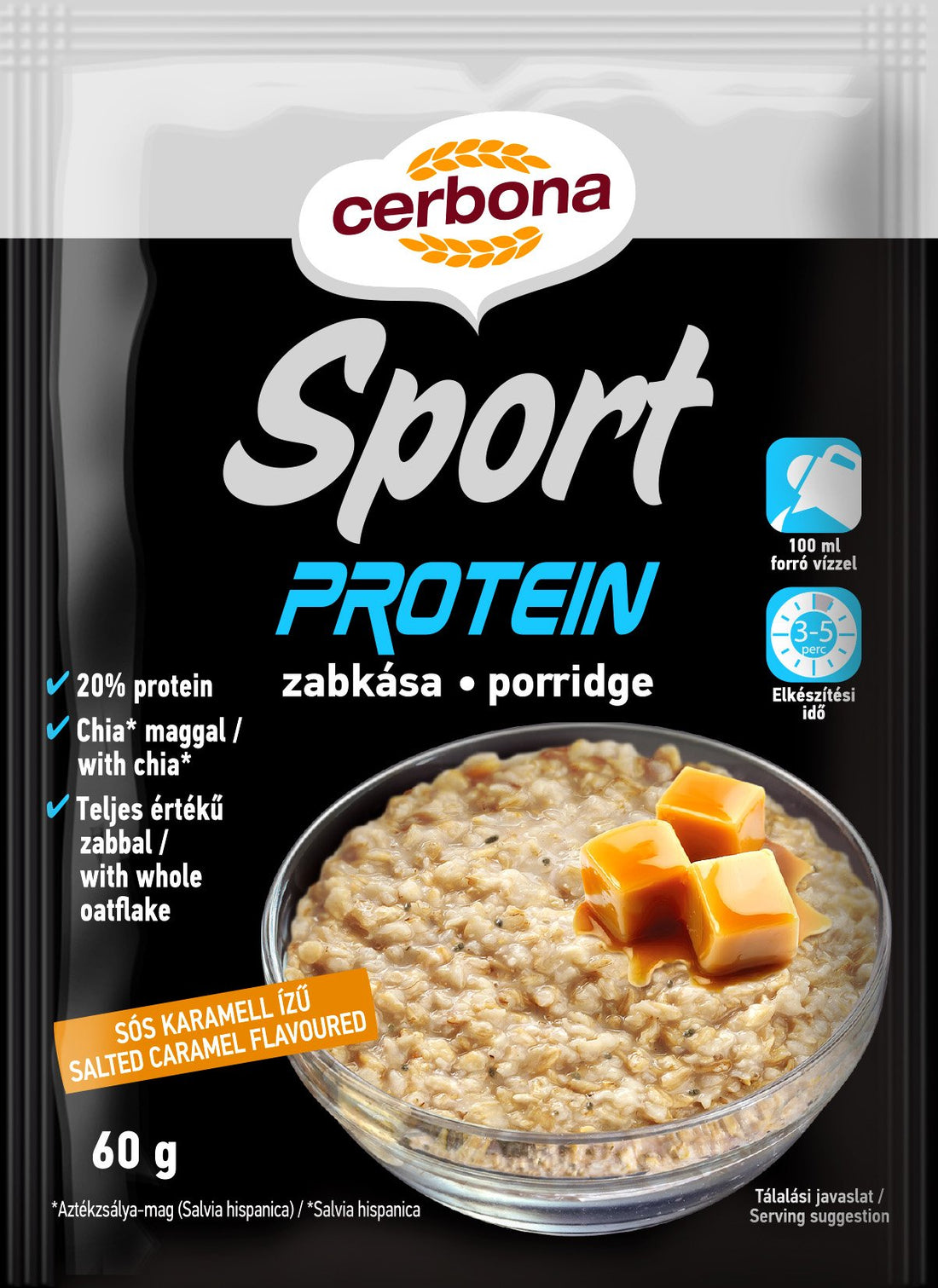 Cerbona proteínová kaša slaný karamel 60 g - 83085