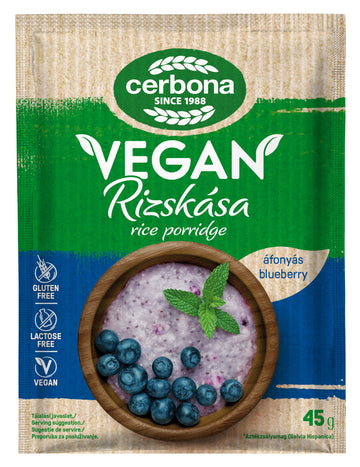 Cerbona vegánska ryžová kaša s čučoriedkami 45 g - 89212
