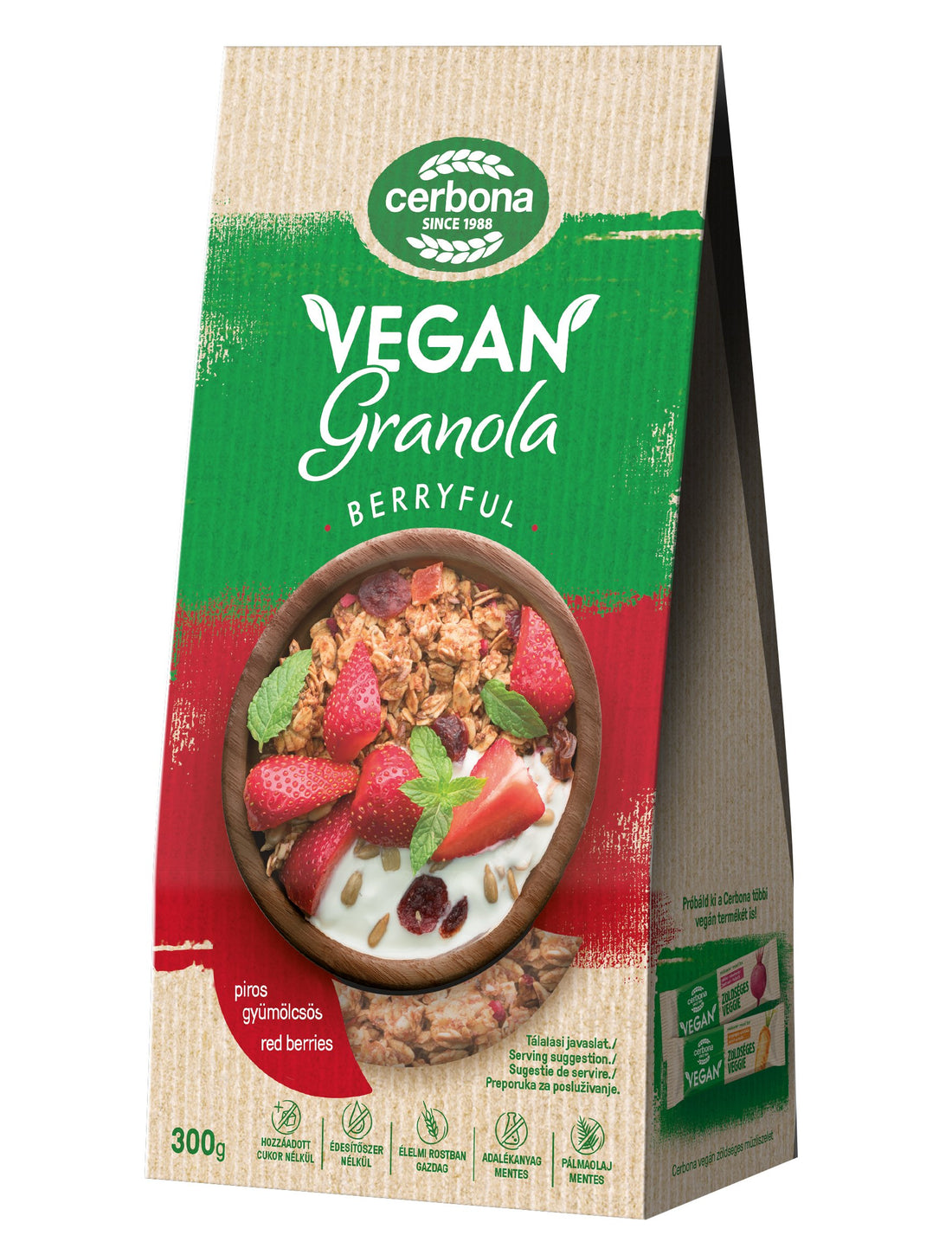 Cerbona vegánska granola musli s červeným ovocím 300 g - 89218