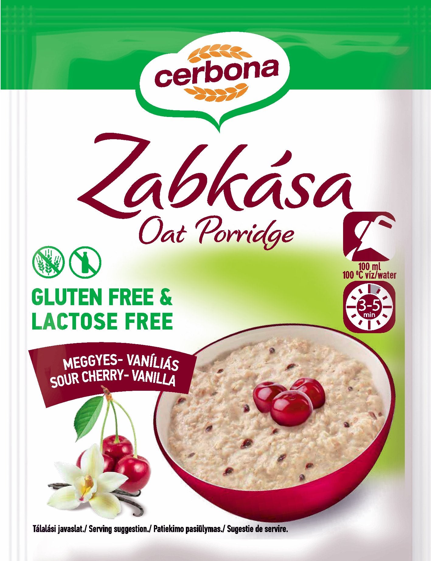 Cerbona bezlepková kaša višňa -vanilková 50 g - 83086