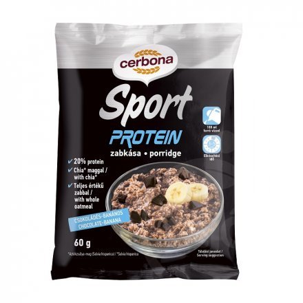 Cerbona športová proteínová čokoládovo-banánová kaša so sladidlom 60 g - 58389