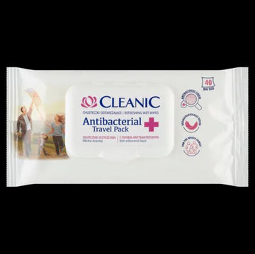 Cleanic Antibakteriálne zvlhčené osviežujúce utierky rodinné balenie 40 ks - 91736