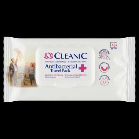 Cleanic Antibakteriálne zvlhčené osviežujúce utierky rodinné balenie 40 ks - 91736