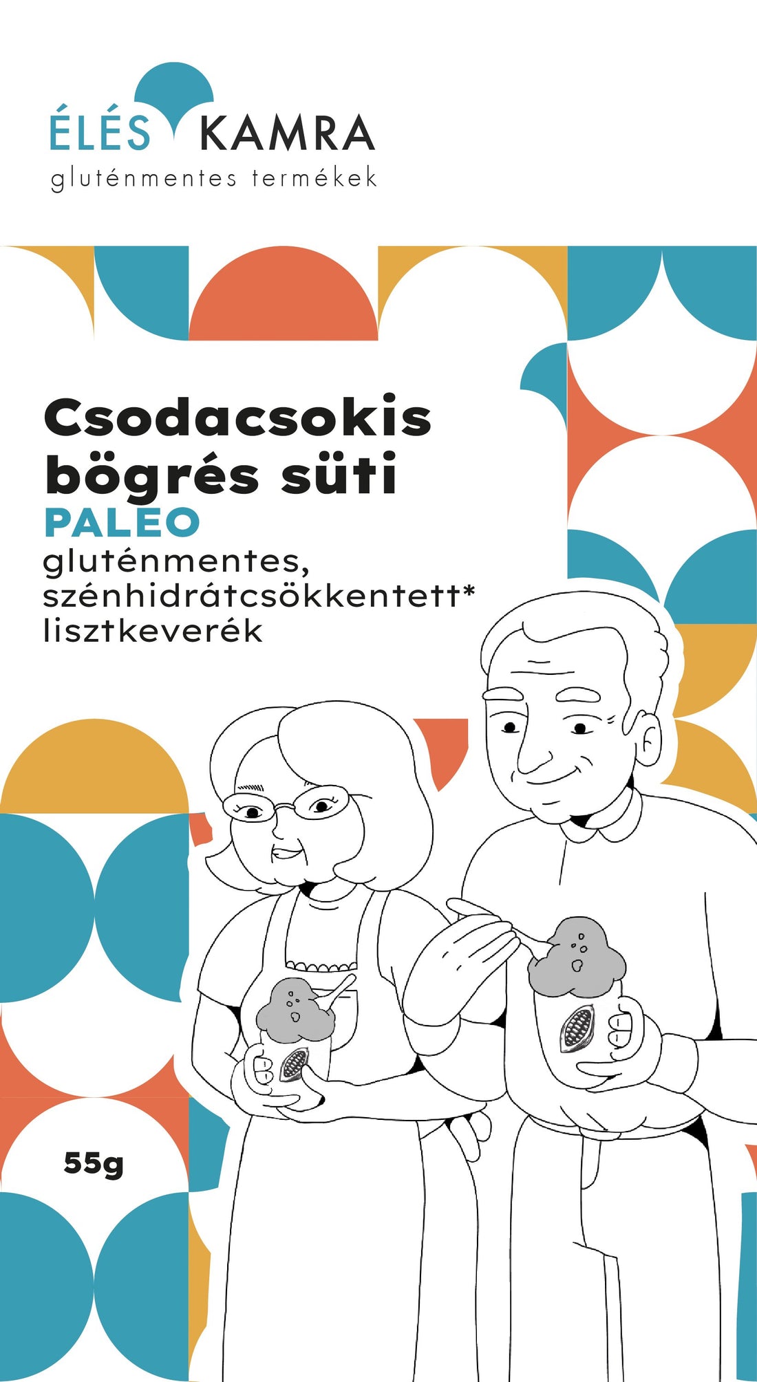 Čokoládový paleo koláčik s čokoládovými lupienkami a zmesou múky so zníženým obsahom sacharidov 55 g - 53388