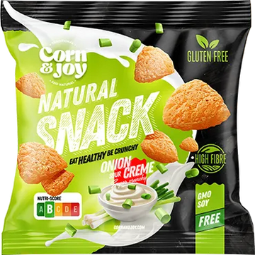 Kukuričný snack Joy s cibuľou a kyslou smotanou bez lepku 40 g - 96281
