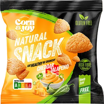 Kukuričný snack Joy so syrom čedar a jalapeňom bez lepku 40 g - 96282
