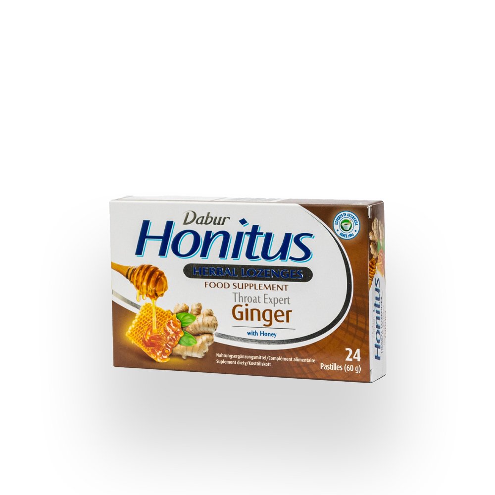 Dabur honitus zázvor bylinné tablety na cmúľanie s príchuťou zázvoru 24 kusov - 96604