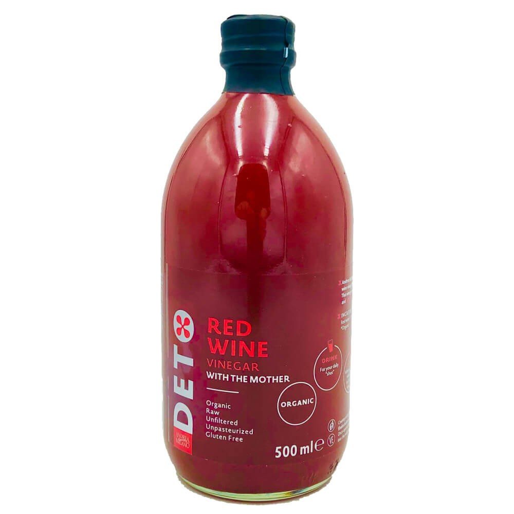 Deto organický nefiltrovaný červený vínny ocot s "materským octom" 500 ml - 90594