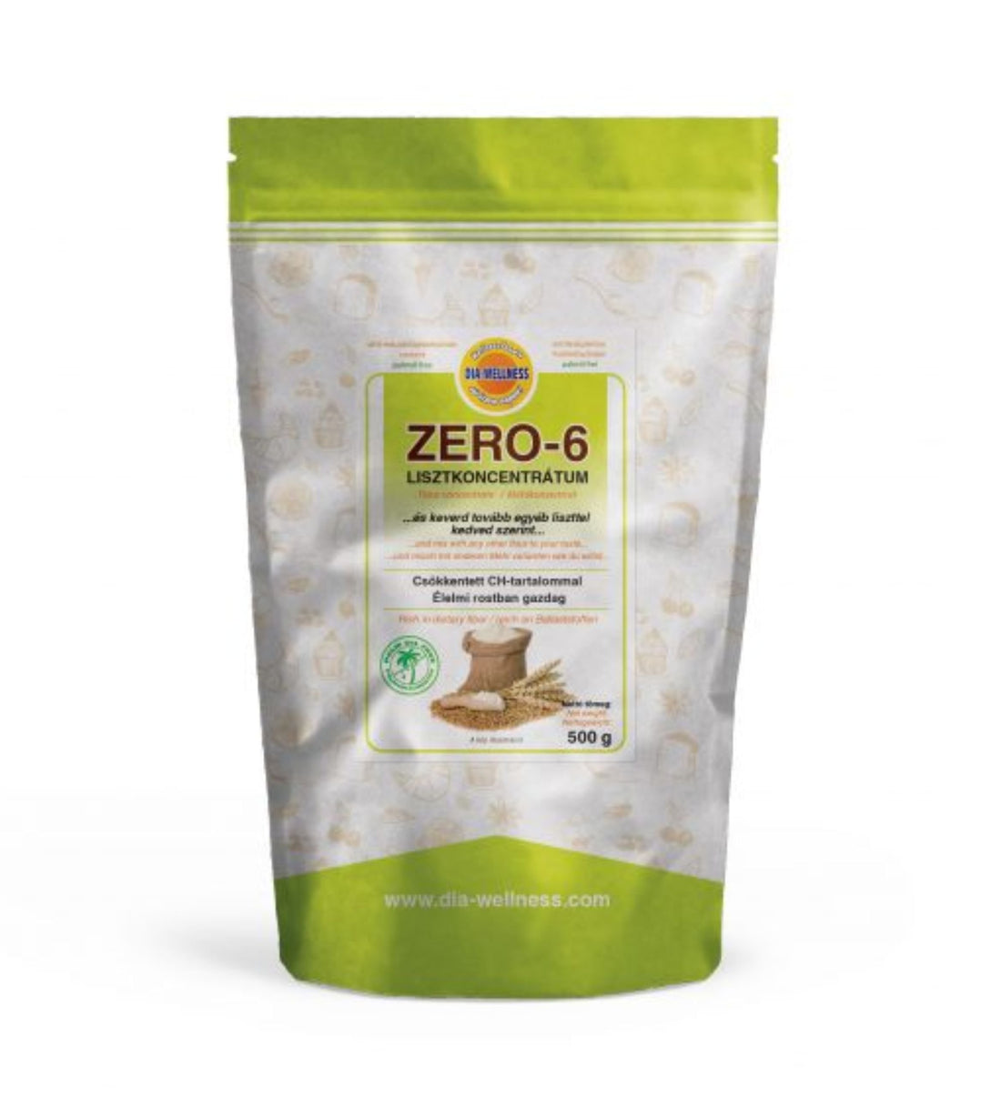 Dia-Wellness zero-6 zmes múky koncentrát so zníženým obsahom sacharidov pod 7% 500 g - 32476