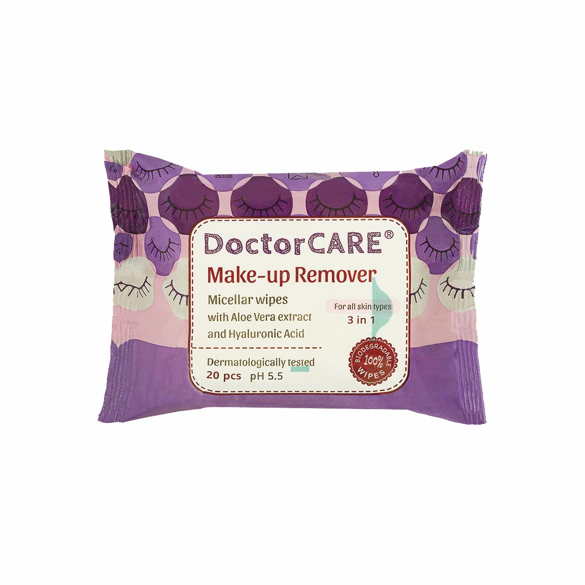 Doctor Care 100% biologicky odbúrateľné odličovacie obrúsky 20 ks - 89950