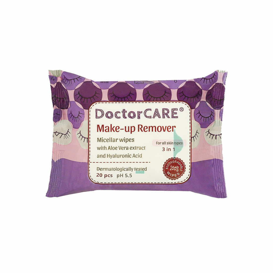 Doctor Care 100% biologicky odbúrateľné odličovacie obrúsky 20 ks - 89950