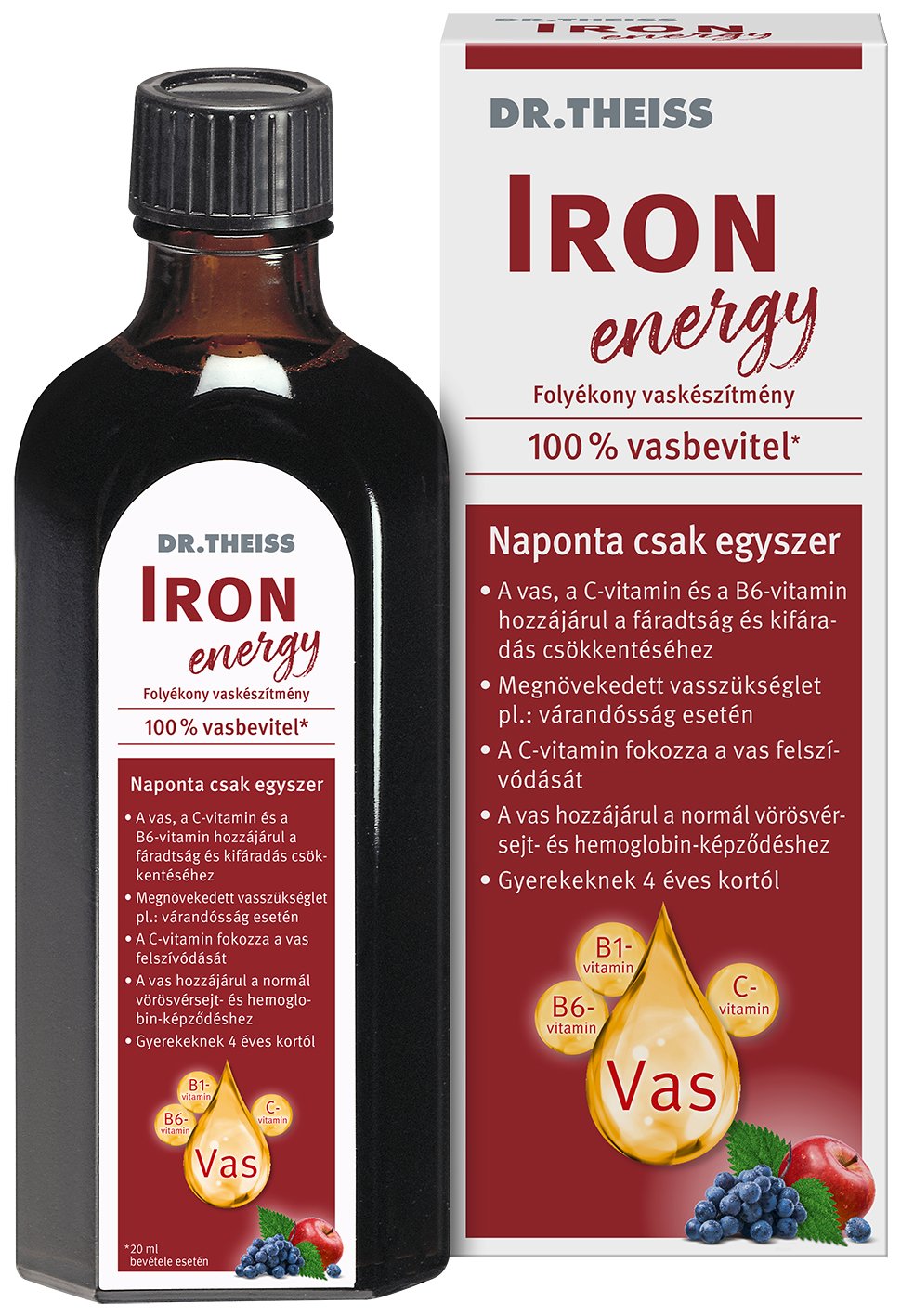 Dr.Theiss tekutý doplnok stravy so železom a vitamínmi, sladidlo 500 ml - 89484
