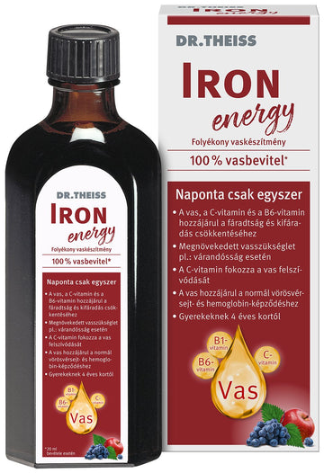 Dr.Theiss tekutý doplnok stravy so železom a vitamínmi, sladidlo 250 ml - 89483