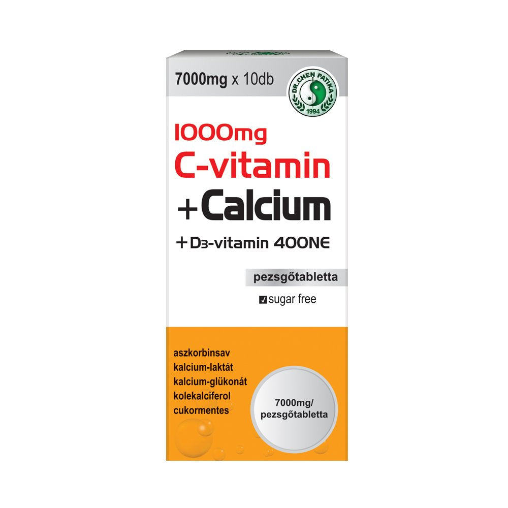 Dr.chen 1000mg vitamín c 170mg vápnik 400ne vitamín d3 šumivé tablety 10 tabliet - 95376