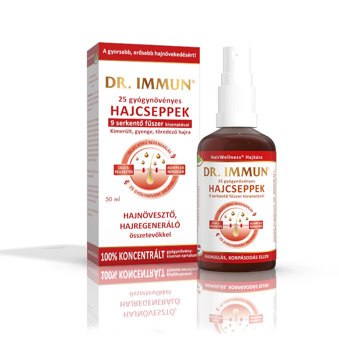 Dr.Immun 25 bylinné kvapky na vlasy s 9 stimulujúcimi výťažkami z korenia 50 ml - 85322