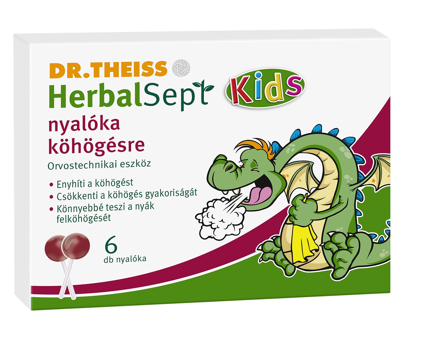 Dr.Theiss herbalsept lízatko na kašeľ  s Pluzgierkou islandskou 6 ks - 82268