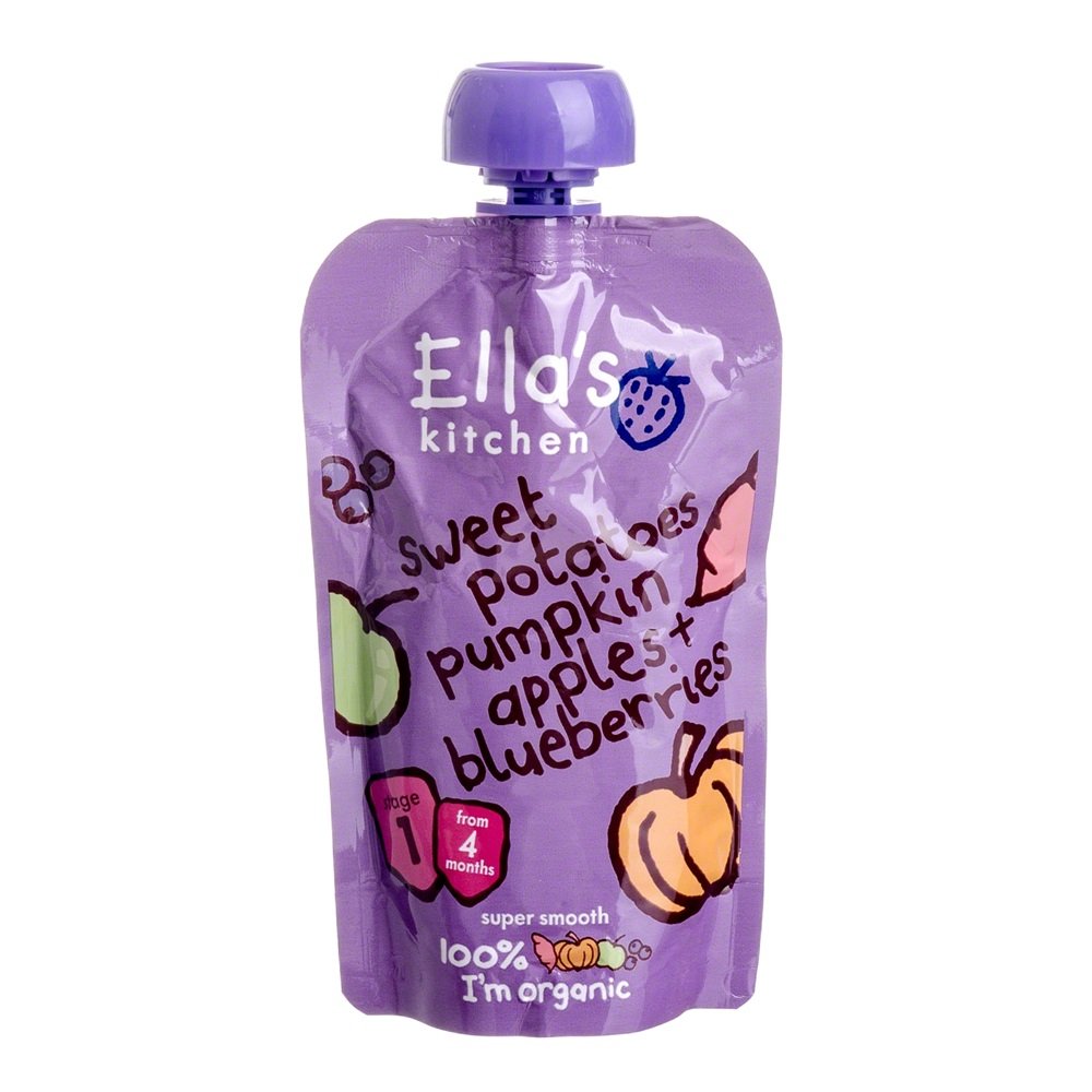 Ellas Kitchen organická detská výživa sladké zemiaky tekvica jablko čučoriedky 120 g - 53067