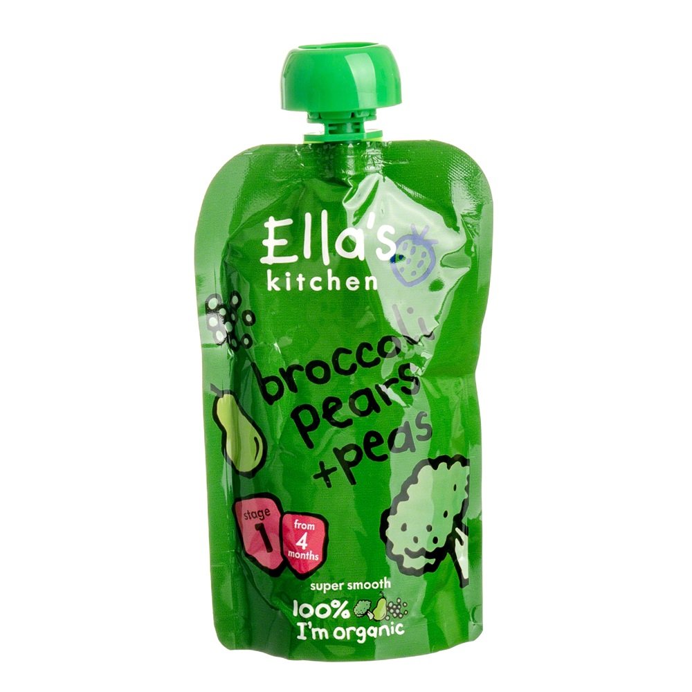 Ellas Kitchen organická detská výživa brokolica, hruška, hrášok 120 g - 53066