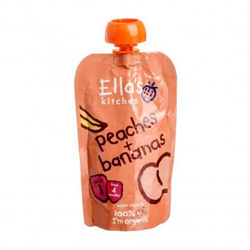 Ellas Kitchen organická broskyňová banánová detská výživa 120 g - 53070