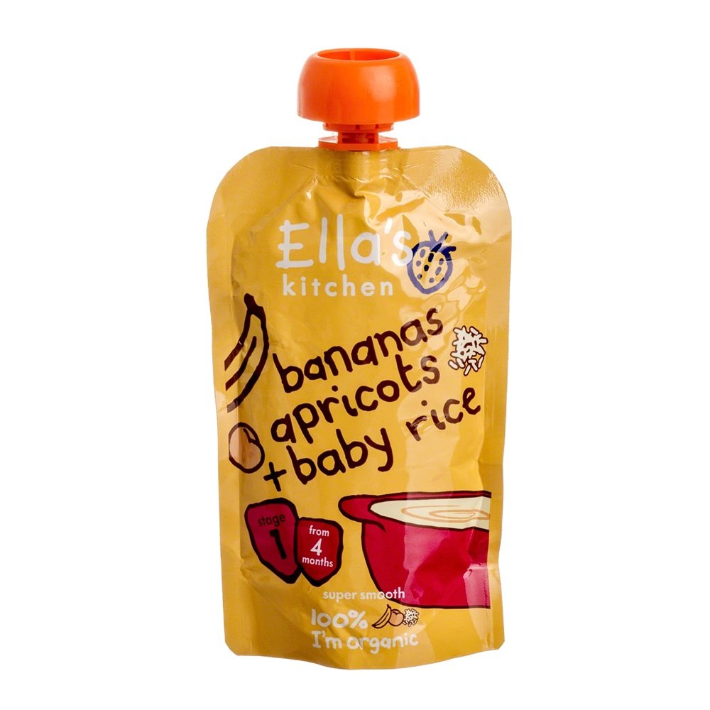 Ellas Kitchen bio banánová marhuľová detská ryžová výživa 120 g - 53075