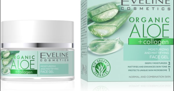 Eveline organický kolagénový hydratačný a zmatňujúci nočný a denný gél na tvár 50 ml - 93783