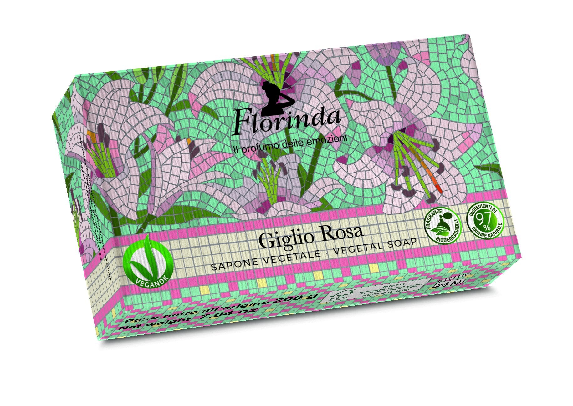 Florinda mozaika ružová ľalia mydlo 200 g - 90969