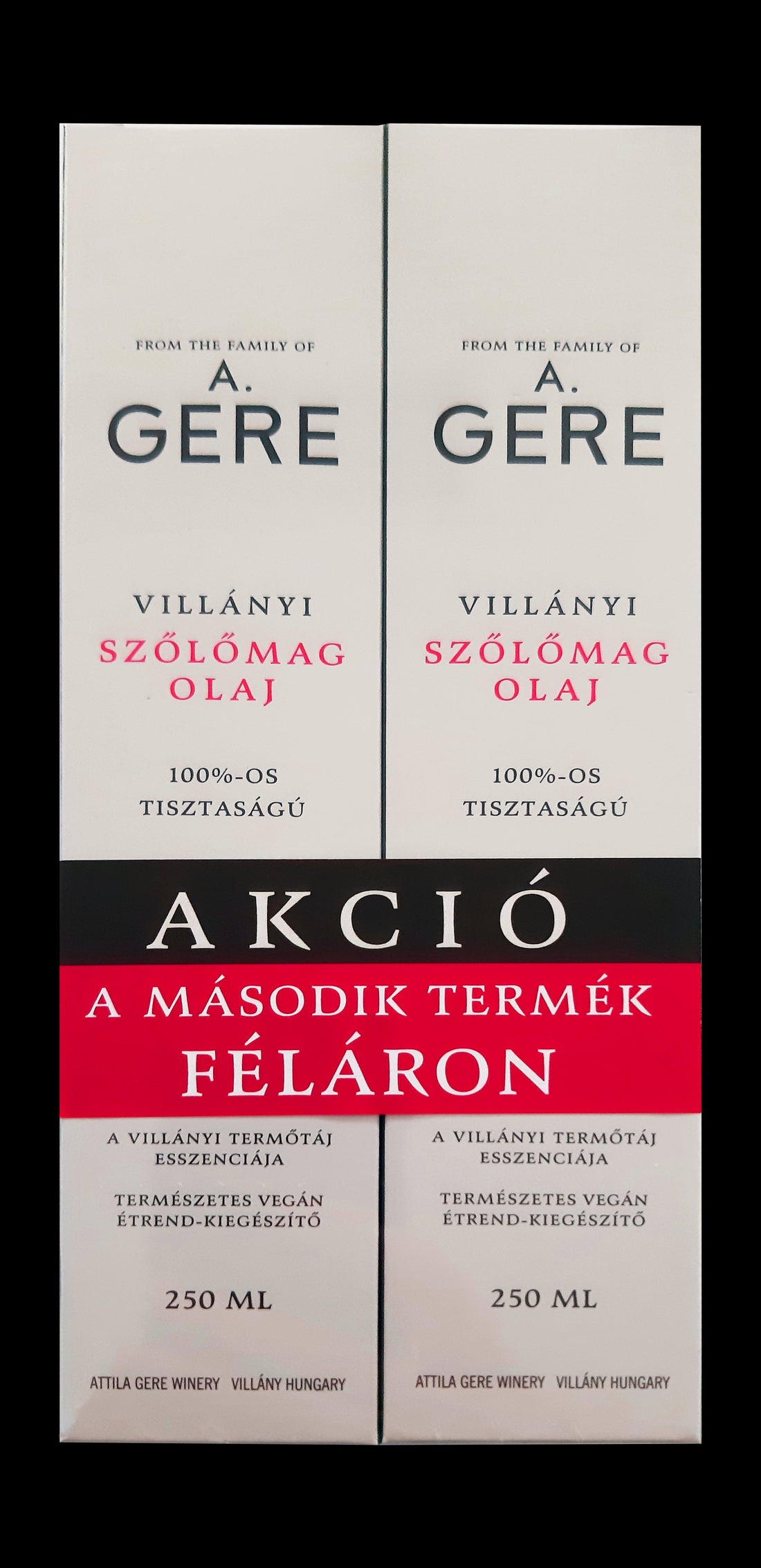 Gere Villány olej z hroznových jadierok duopack 2x250ml 500 ml - 93700
