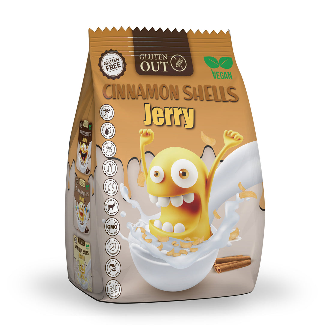 Nerano bezlepkové raňajkové cereálie s príchuťou škorice 375 g - 97392