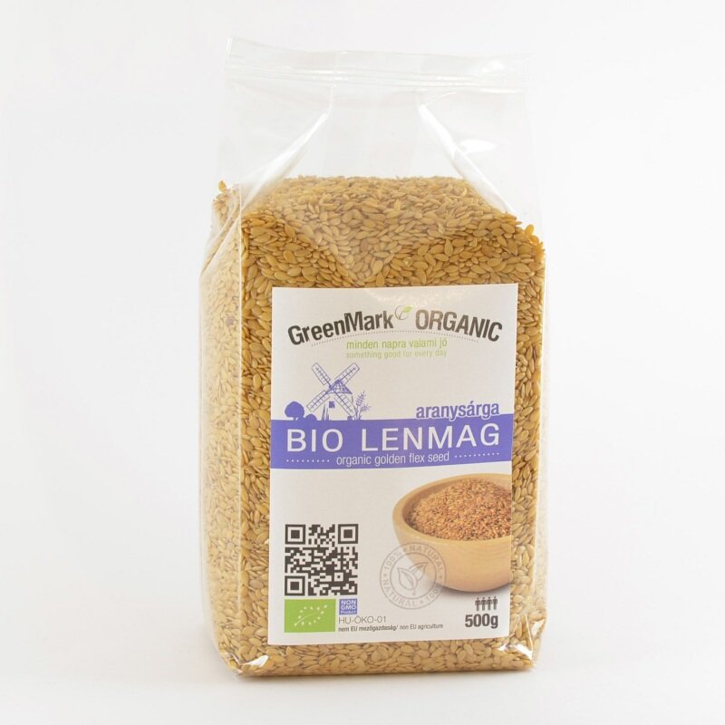 Greenmark organické ľanové semienko zlatožlté 500 g - 26781