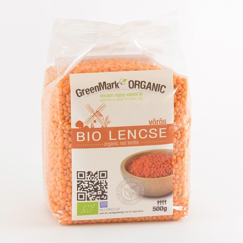 Greenmark organická šošovica červená 500 g - 26820