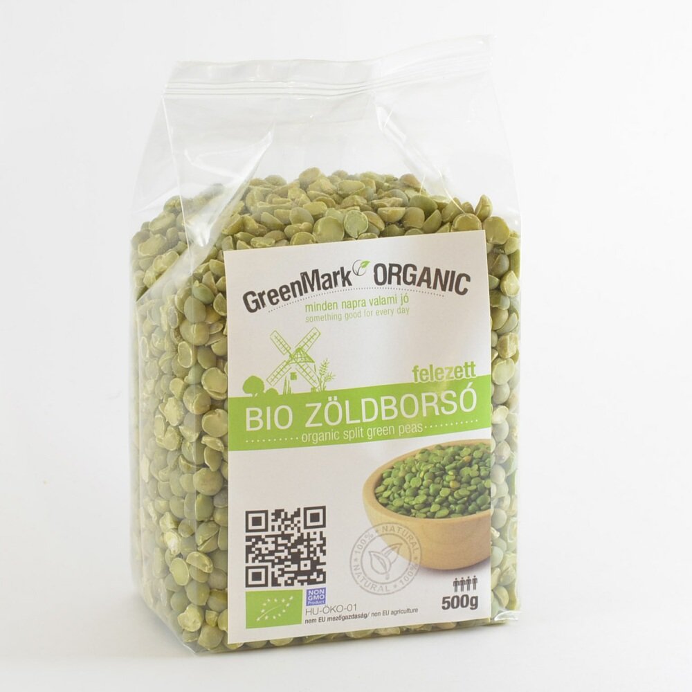 Greenmark bio zelený hrášok rozpoltený 500 g - 26966