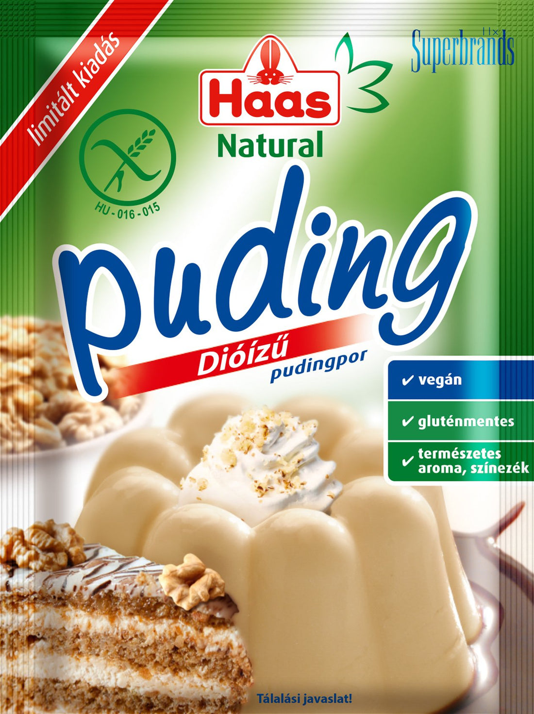 Haas prírodný pudingový prášok s príchuťou orechov 40 g - 89336