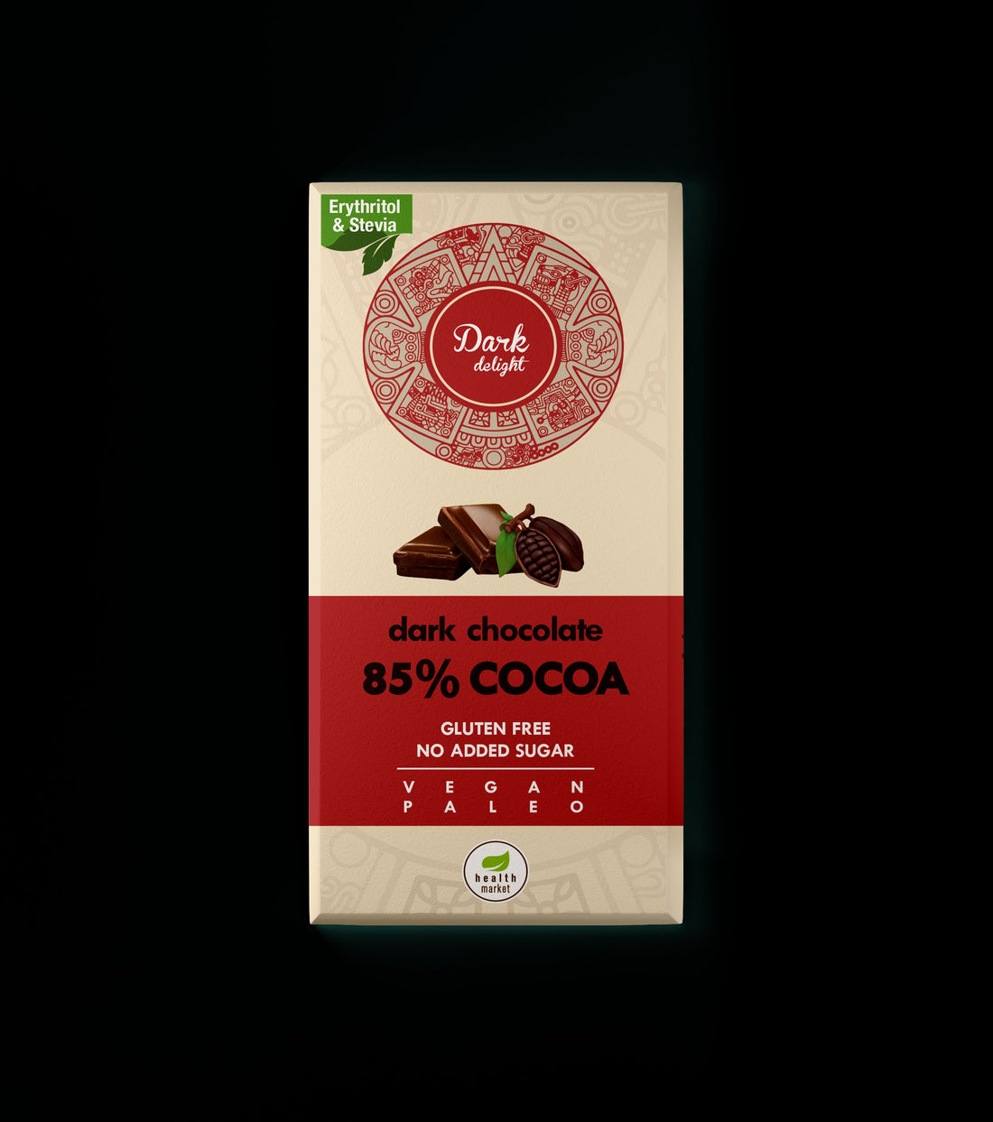 Health Market dark delight horká čokoláda so sladidlami 80 g - 58578