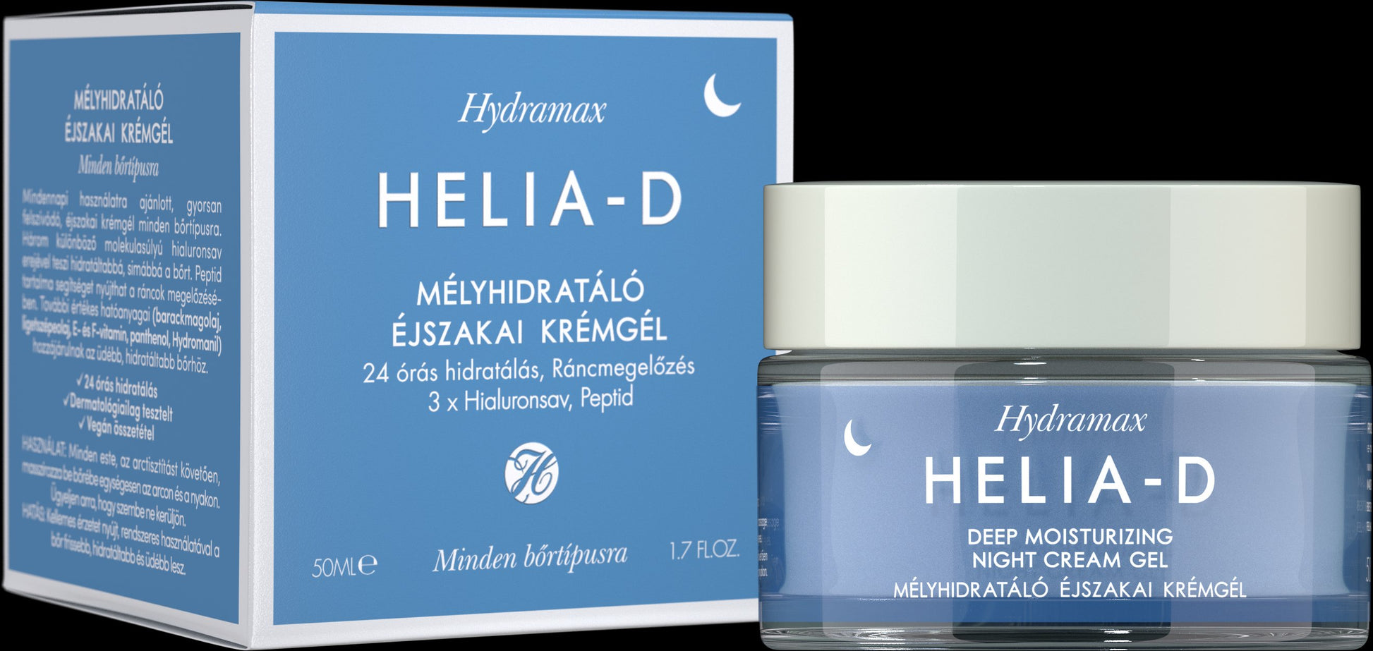 Helia-D hydramax hĺbkovo hydratačný krémový gél na noc 50 ml - 92671