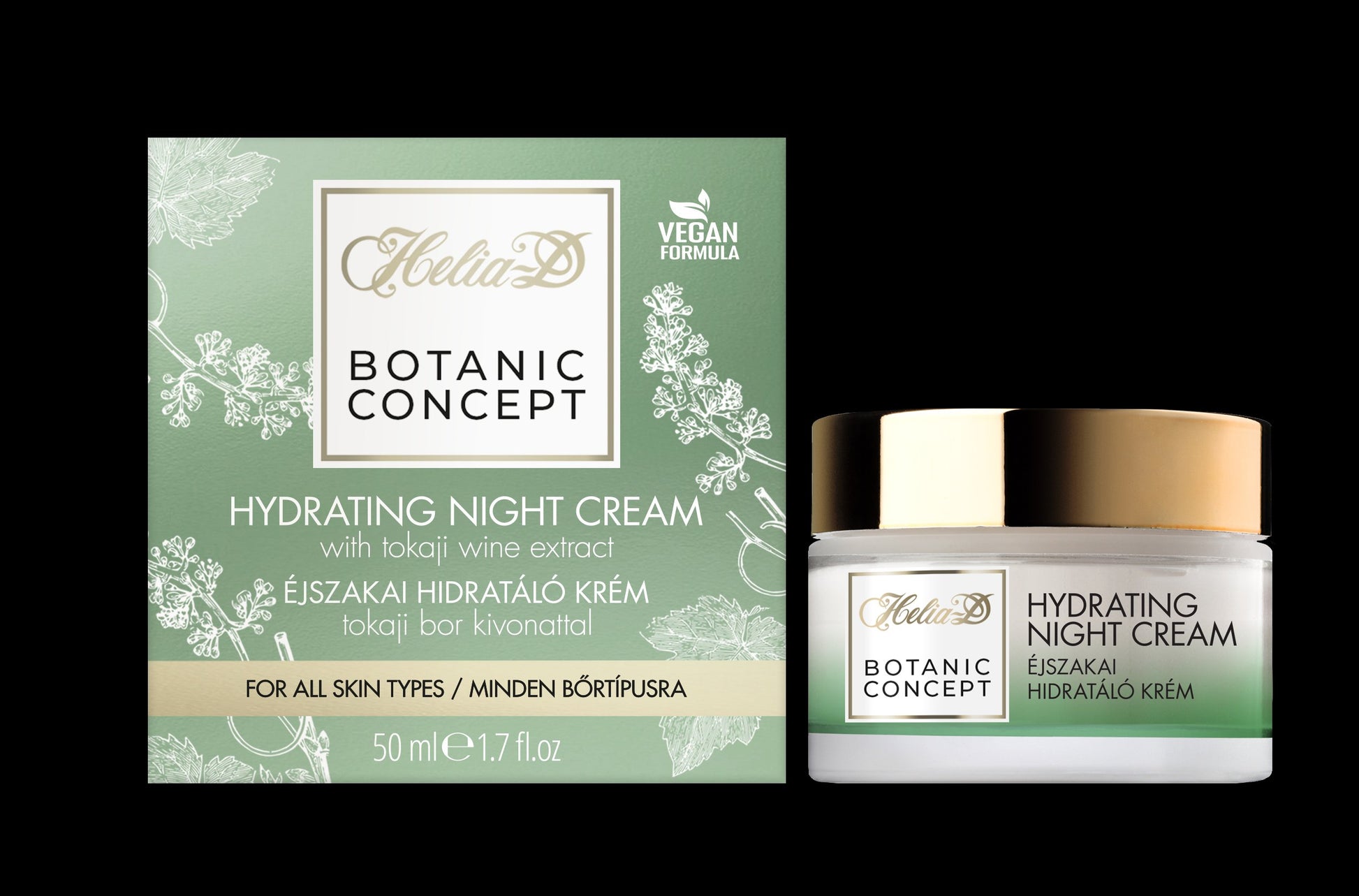Helia-D botanic concept nočný hydratačný krém s extraktom z vína tokaji 50 ml - 88461
