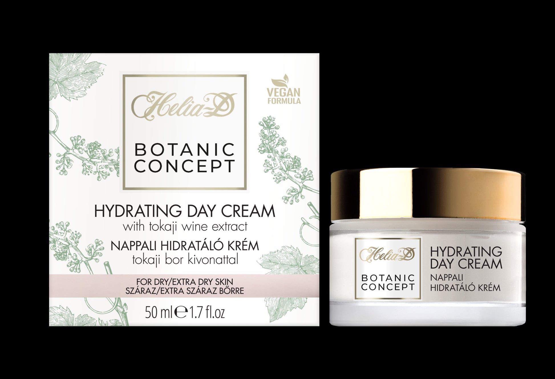 Helia-D botanic concept denný hydratačný krém s výťažkom z vína tokaji na suchú a veľmi suchú pleť 50 ml - 88463