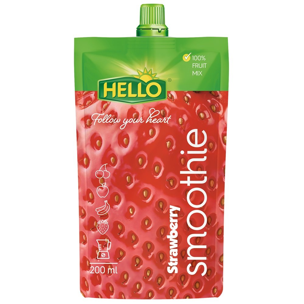 Hello smoothie jahodové ovocné smoothie 200 ml - 56174