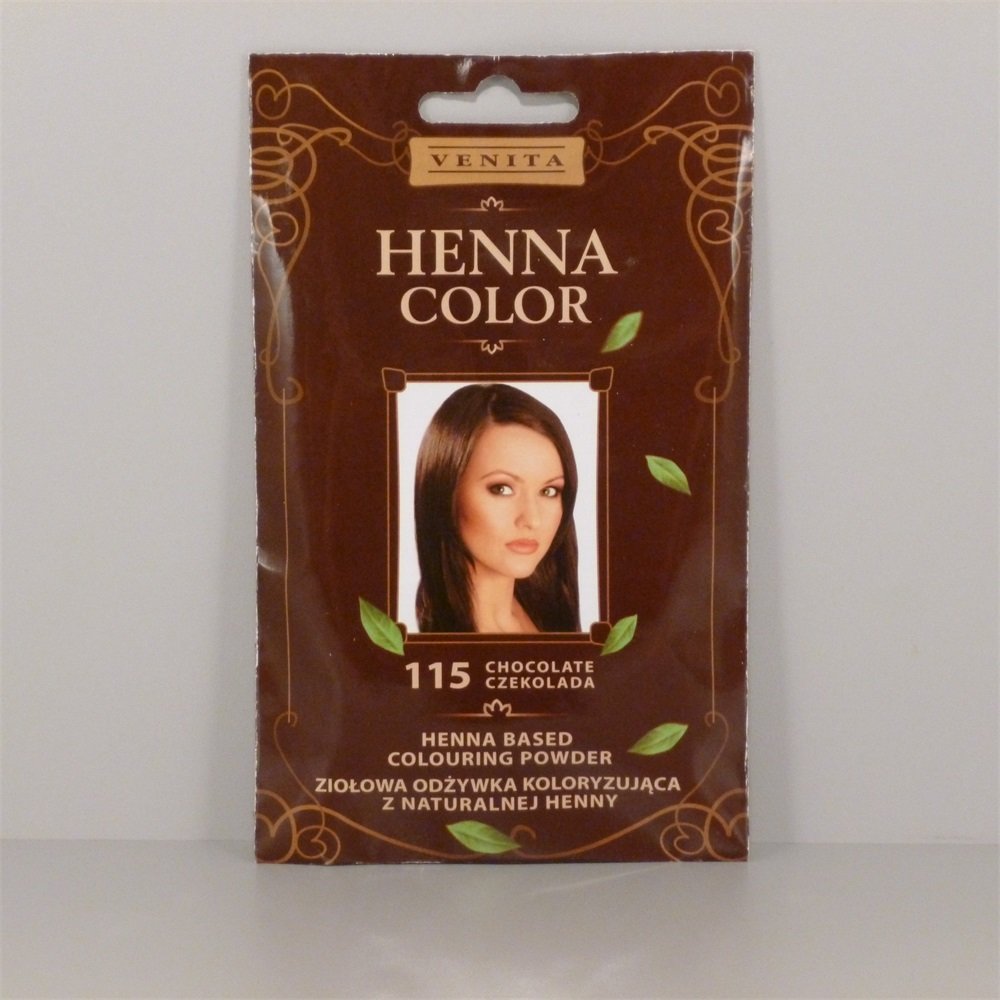 Henna Color prášok na farbenie vlasov č. 115 čokoládovo hnedý 25 g - 40575