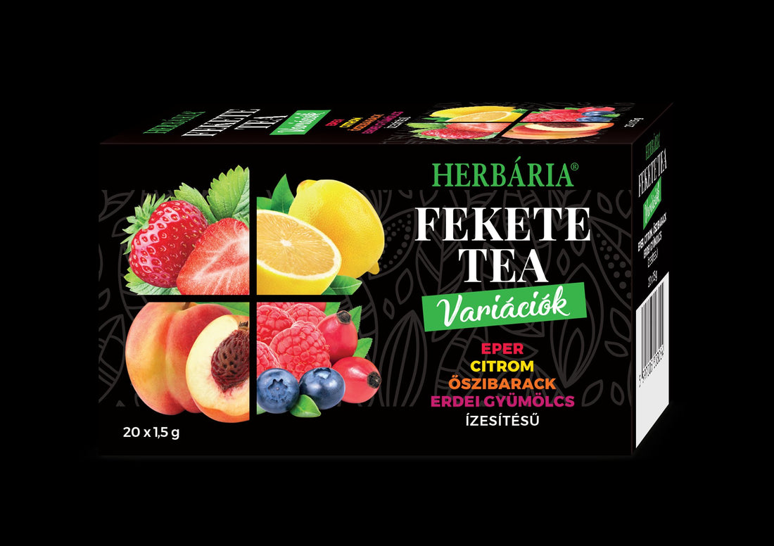 Herbária čierny čaj mix čierny čaj, lesné ovocie, broskyňa, citrón, jahoda variácia 20x1,5g 30 g - 94413