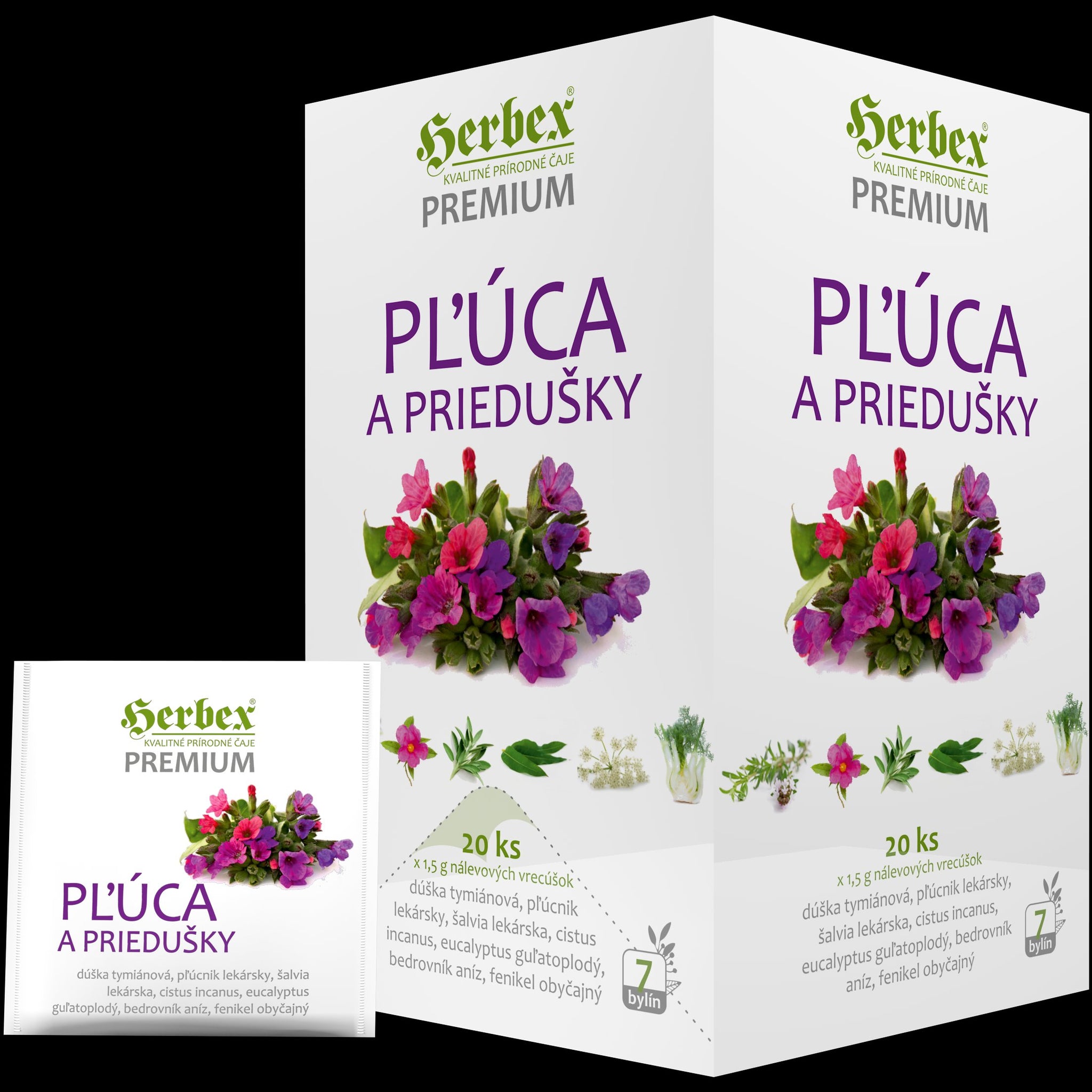 Herbex čaj na pľúca a priedušky 20x1,5g 30 g - 90221