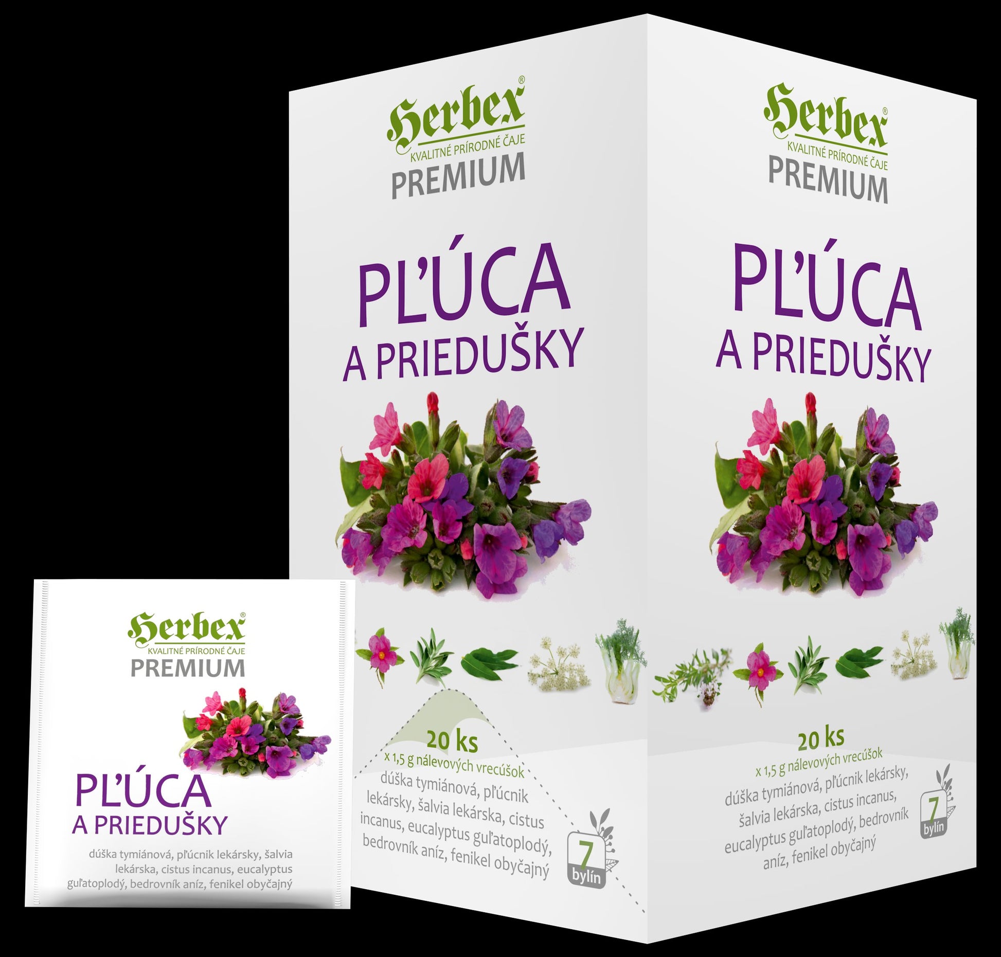 Herbex čaj na pľúca a priedušky 20x1,5g 30 g - 90221