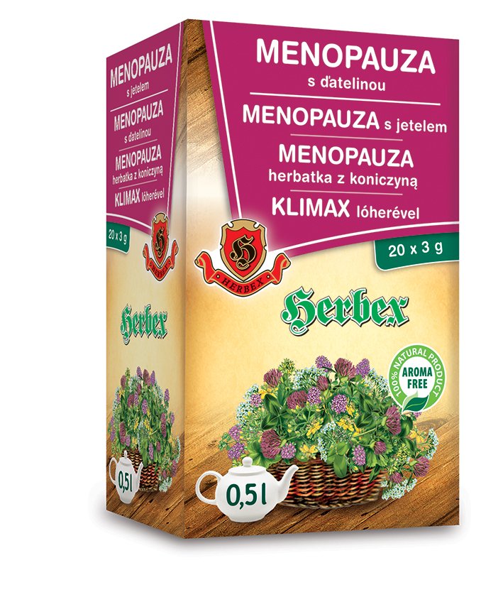 Herbex menopauza čaj s ďatelinou 20x3g 60 g - 40965